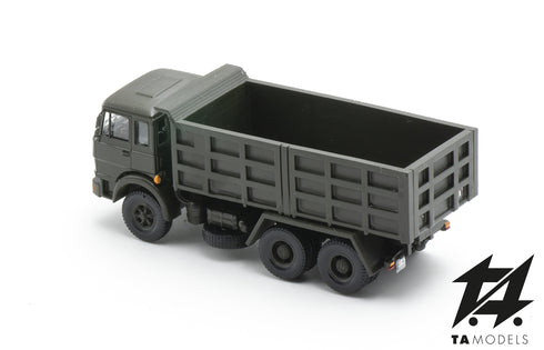 Fiat PC 300 Short Cabin 3 Axles Italian Army Green with Quarry Box H0 Scale 1:87