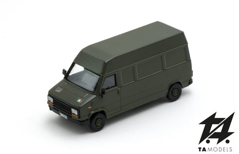 Fiat Ducato Green Van NATO Long Wheelbase High Roof H0 Scale 1:87