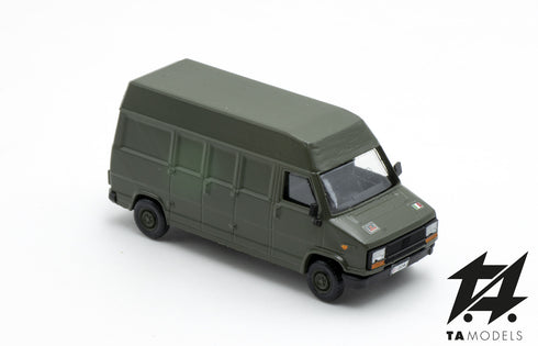 Fiat Ducato Green Van NATO Long Wheelbase High Roof H0 Scale 1:87