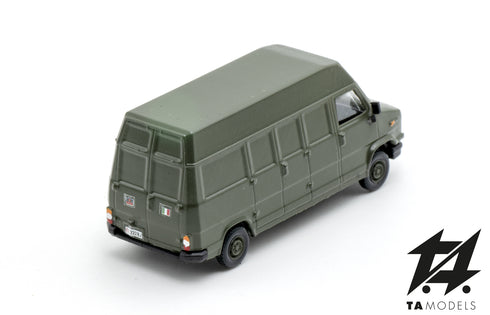 Fiat Ducato Green Van NATO Long Wheelbase High Roof H0 Scale 1:87