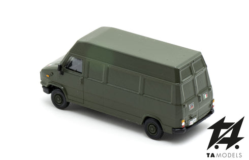 Fiat Ducato Green Van NATO Long Wheelbase High Roof H0 Scale 1:87