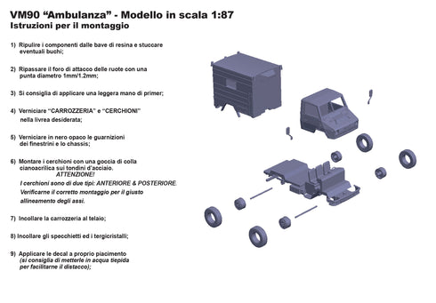 VM 90 Ambulanza kit di montaggio in scala H0 1:87