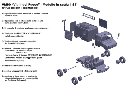 VM 90 Vigili Del Fuoco kit di montaggio in scala H0 1:87