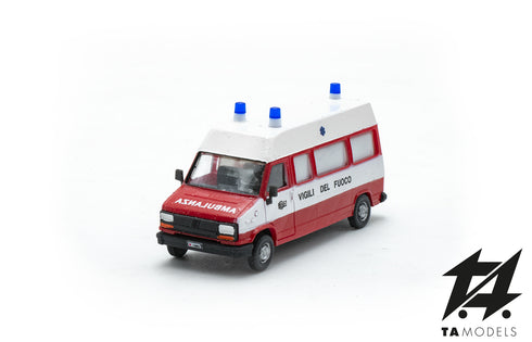 Fiat Ducato Fire Brigade Ambulance H0 Scale 1:87