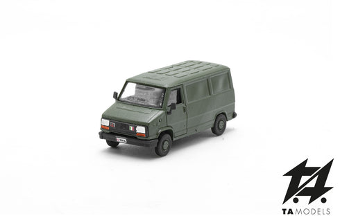 Fiat Ducato first series green NATO military van in HO 1:87 scale