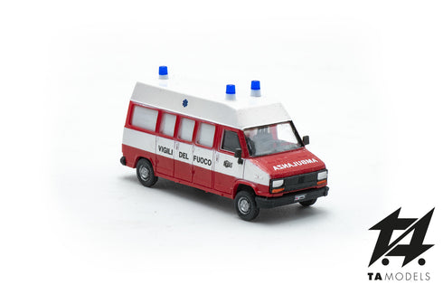 Fiat Ducato Fire Brigade Ambulance H0 Scale 1:87