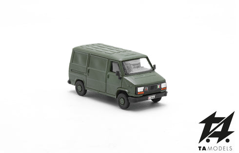 Fiat Ducato first series green NATO military van in HO 1:87 scale