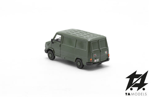 Fiat Ducato first series green NATO military van in HO 1:87 scale
