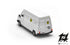 Fiat Ducato Furgone Bianco Passo Lungo Tetto Alto in livrea Poste Italiane scala H0 1:87