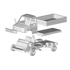 Fiat Ducato Autocarro Cassone Kit di Montaggio scala H0 1:87