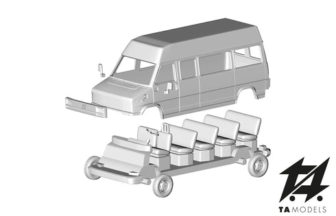 Fiat Ducato Pulmino Passo Lungo Tetto Alto Kit di Montaggio scala H0 1:87