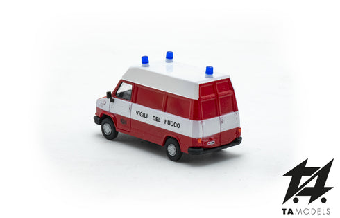 Fiat Ducato first series fire brigade van, HO scale 1:87