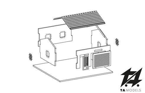 Garage Singolo Kit di Montaggio scala H0 1:87