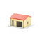 Single Garage Assembled H0 Scale 1:87