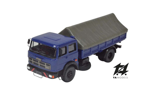 Fiat 684 Blue with Grey Hut Tarpaulin, H0 Scale 1:87