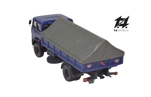 Fiat 684 Blue with Grey Hut Tarpaulin, H0 Scale 1:87