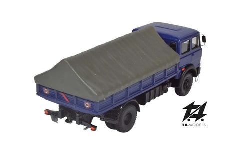 Fiat 684 Blue with Grey Hut Tarpaulin, H0 Scale 1:87