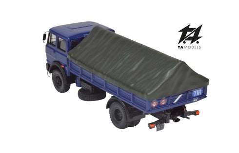 Fiat 684 Blu con Telone a Capanna Verde scala H0 1:87