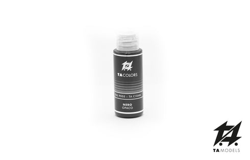 TA COLORS TA-C104M - Colore acrilico NERO Opaco da 30ml