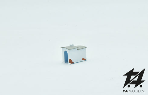 White railway toll booth oven in scale N 1:160