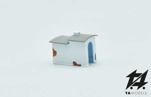 White railway toll booth oven in scale N 1:160