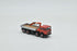 Fiat 180 nc 4 axles with hydraulic crane and body with aluminium sides, red cabin, H0 scale 1:87
