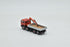 Fiat 180 nc 4 axles with hydraulic crane and body with aluminium sides, red cabin, H0 scale 1:87