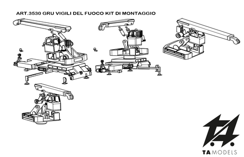 KIT di montaggio Fiat 697 - 300 gru Cristanini Vigili fuoco H0 1:87