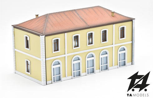 H0 1:87 scale yellow ochre five-light railway station