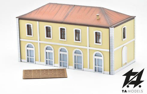 H0 1:87 scale yellow ochre five-light railway station