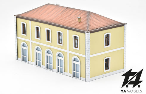 H0 1:87 scale yellow ochre five-light railway station