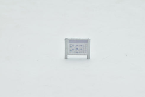 Station timetables with train departures and arrivals, H0 scale 1:87
