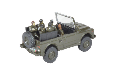Fiat AR76 Campagnola Cabriolet Assembled Green EI with MILITARY H0 scale 1:87