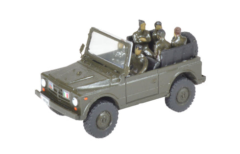 Fiat AR76 Campagnola Cabriolet Assembled Green EI with MILITARY H0 scale 1:87
