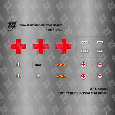 Italian Red Cross Decal, 1:87 scale