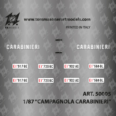 Campagnola Carabinieri Decal H0 scale 1:87