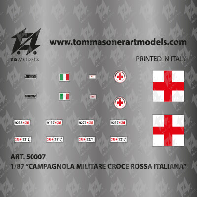 Decal Campagnola Militare CRI scale H0 1:87