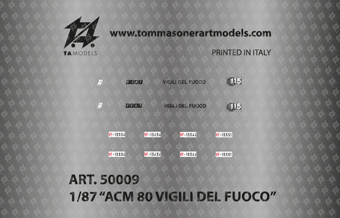 Decal ACM 80 Fire Brigade H0 scale 1:87