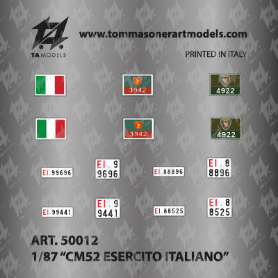 Decal CM52 Italian Army H0 scale 1:87
