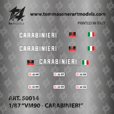 Decal VM 90 Carabinieri scala H0 1:87