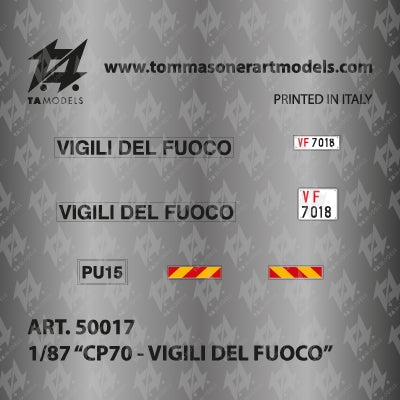 Decal CP70 Fire Brigade H0 scale 1:87