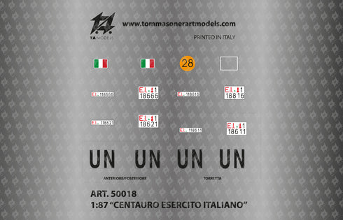 Decal Centaur Italian Army H0 scale 1:87