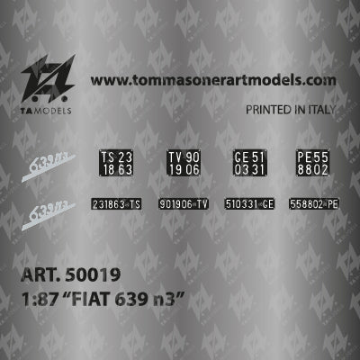 Decal camion Fiat 639 N3 scala H0 1:87
