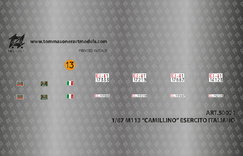 Decal Camillino CAMILLINO VCC-1 Esercito Italiano scala H0 1:87