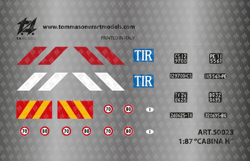 Fiat truck decal from the 1970s, H0 scale 1:87