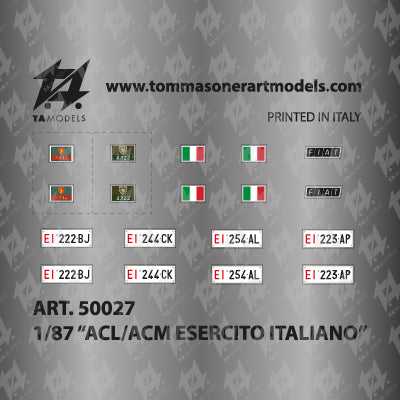 Decal ACM ACL Italian Army H0 scale 1:87