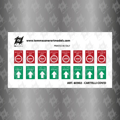 Adesivi Cartelli Covid per carrozze ferroviarie scala H0 1:87