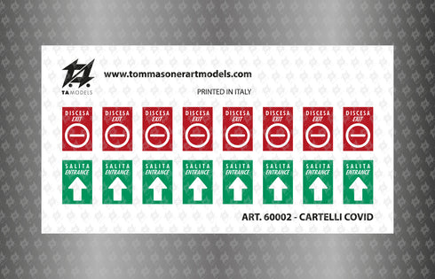 Adesivi Cartelli Covid per carrozze ferroviarie scala H0 1:87