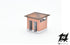Gabinetti di stazione FS rosa carnicino con interni riprodotti scala H0 1:87