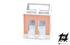 Gabinetti di stazione FS rosa carnicino con interni riprodotti scala H0 1:87
